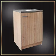 Szafki kuchenne - Szafka Kuchenna Sonoma 60 x 50 Zlew Deante + Syfon Bateria Ścienna Obrotowa - miniaturka - grafika 1