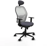 Fotele i krzesła biurowe - Krzesło Biurowe z Zagłówkiem Jorquera Piqueras y Crespo 1D036N1 Ciemny szary - miniaturka - grafika 1