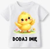 Koszulki dla dziewczynek - Koszulka dla DZIECKA Z IMIENIEM na Wielkanoc Z KURCZACZKIEM - miniaturka - grafika 1