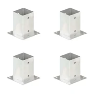 Akcesoria do ogrodzeń - vidaXL Podstawy słupów, 4 szt., metalowe, 91 mm - miniaturka - grafika 1