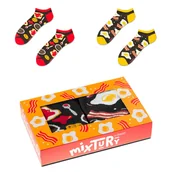 Skarpetki męskie - ZOOKSY kolorowe skarpety stopki męskie w zestawie r.41-46 2 pary, stopki w tosty i jajka - mixTURY ŚNIADANIOWE - miniaturka - grafika 1