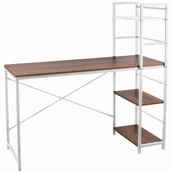 Biurka - EDINOS Biurko pod laptopa z regałem na białym stelażu H0-K95 - miniaturka - grafika 1