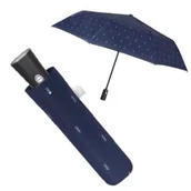 Parasole - Parasol męski Perletti Time automatyczny składany wzór trójkąty granatowy - miniaturka - grafika 1