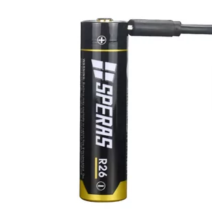 Speras - Akumulator 18650 z gniazdem micro USB R26 - 2600 mAh - SPERAS R26 - Latarki - akcesoria - miniaturka - grafika 1