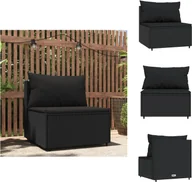 Sofy ogrodowe - vidaXL Sofa ogrodowa z poduszkami z czarnego polirattanu - Sofy ogrodowe - miniaturka - grafika 1