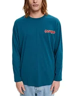 Koszulki męskie - ESPRIT Męski t-shirt 112EE2K308, 460/DARK Turquoise, XXL - miniaturka - grafika 1