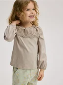 Bluzki dla niemowląt - Reserved - Koszulka z ozdobnym kołnierzem - beżowy - miniaturka - grafika 1