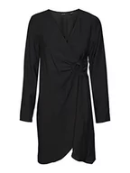 Sukienki - VERO MODA Damska sukienka VMABBI NAN LS Mini Dress WVN, czarna, M, czarny, M - miniaturka - grafika 1