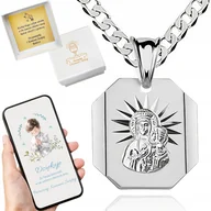 Biżuteria dla dzieci - Srebrny łańcuszek z medalikiem Matki Boskiej dla dziecka na święcenie 45 cm - miniaturka - grafika 1