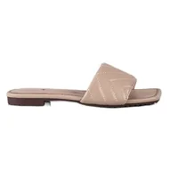 Klapki i japonki damskie - S. BARSKI Pikowane Klapki S.BARSKI beżowy - miniaturka - grafika 1