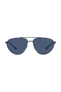 Okulary przeciwsłoneczne - Emporio Armani okulary przeciwsłoneczne męskie kolor granatowy - grafika 1