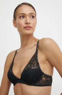 Tommy Hilfiger biustonosz kolor czarny koronkowy gładki UW0UW05242 - Biustonosze - miniaturka - grafika 1