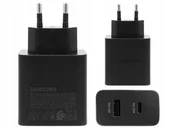 Ładowarki do telefonów - Ładowarka Sieciowa Oryginalna SAMSUNG 35W Czarna DUO USB C 3A Szybka Fast - miniaturka - grafika 1
