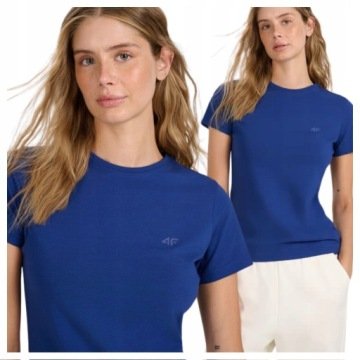 T-shirt damski okrągły dekolt 4F Koszulka Bawełniana Sportowa r. M