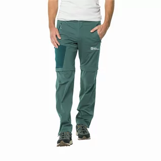 Spodnie sportowe męskie - Męskie spodnie softshellowe Jack Wolfskin GLASTAL ZIP AWAY PANTS M jade green - 46 - grafika 1