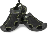 Sandały męskie - Sandały męskie sportowe regulacja na rzep kryte noski lekkie czarne 42 - miniaturka - grafika 1