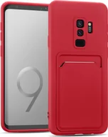 Etui i futerały do telefonów - Etui na telefon komórkowy Samsung Galaxy S9 silikonowe etui ochronne z kieszenią na kartę Slim Wallet Case, czerwone - miniaturka - grafika 1