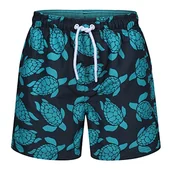 Kąpielówki dla chłopców - RIPT Performance Ript Essentials chłopięce spodenki kąpielowe z nadrukiem żółwia - niebieskie - 5-6 lat - miniaturka - grafika 1