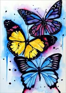 Zabawki kreatywne - Haft Diamentowy Kolorowe Motyle 30x40 cm - miniaturka - grafika 1