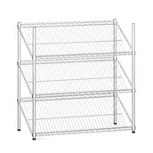 Szafy i regały magazynowe - B2B Partner Regał druciany ze skośnymi półkami, 900x900x450 mm, 3 półki 410059 - miniaturka - grafika 1