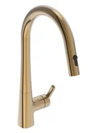 Baterie kuchenne - Hansa Designo - Bateria zlewozmywakowa z wyciąganą wylewką, brąz szczotkowany 5136228381 - miniaturka - grafika 1