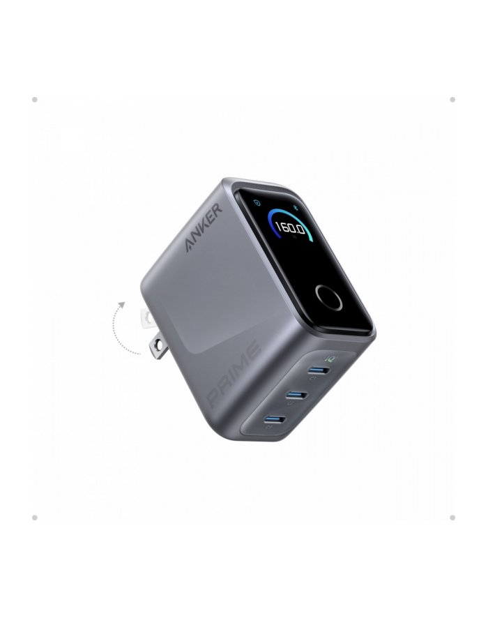 anker Ładowarka sieciowa 160W 3xC SMART wyświetlacz srebrna