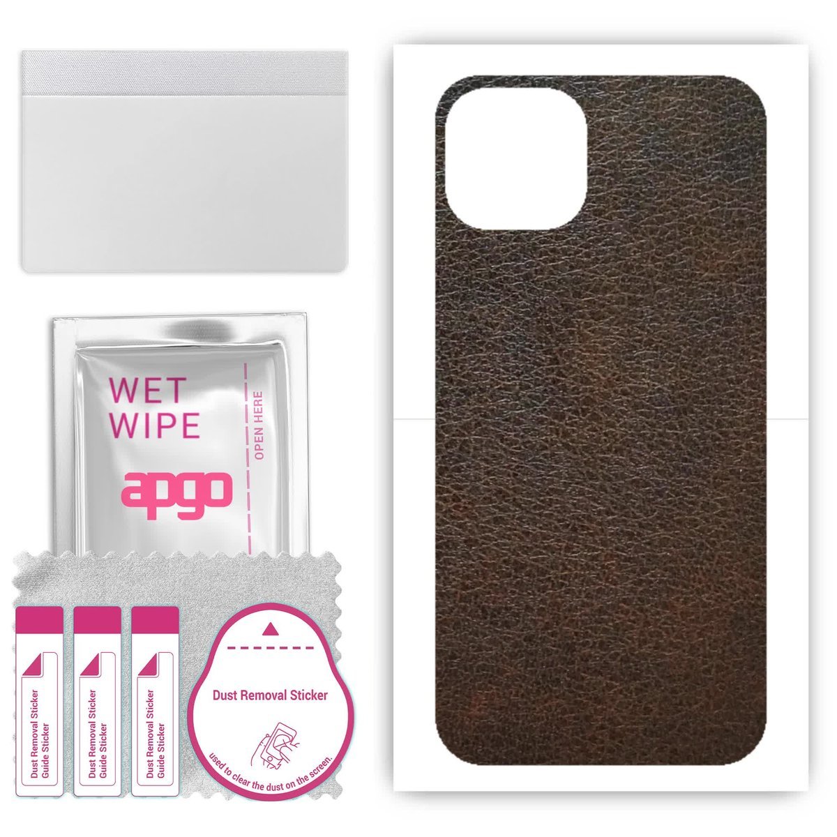 Folia naklejka skórka strukturalna na TYŁ do Apple iPhone 13 - Skóra Brązowa - apgo SKINS