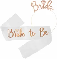 Wieczór panieński i kawalerski - Zestaw szarfa z opaską Bride - 1 szt. - miniaturka - grafika 1