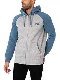 Superdry Męska bluza z zamkiem błyskawicznym, Athletic Grey Marl/Bluestone Marl, XXL - Bluzy męskie - miniaturka - grafika 1