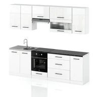 Meble kuchenne - Meble kuchenne nowoczesne kuchnia marocco 2.6m modułowa biały połysk biały - miniaturka - grafika 1