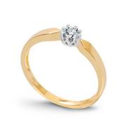 Pierścionki - Złoty pierścionek zaręczynowy z brylantem żółte i białe złoto Staviori - miniaturka - grafika 1