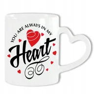 Kubki - BIAŁY KUBEK ucho SERCE PREZENT na WALENTYNKI Wzory - miniaturka - grafika 1