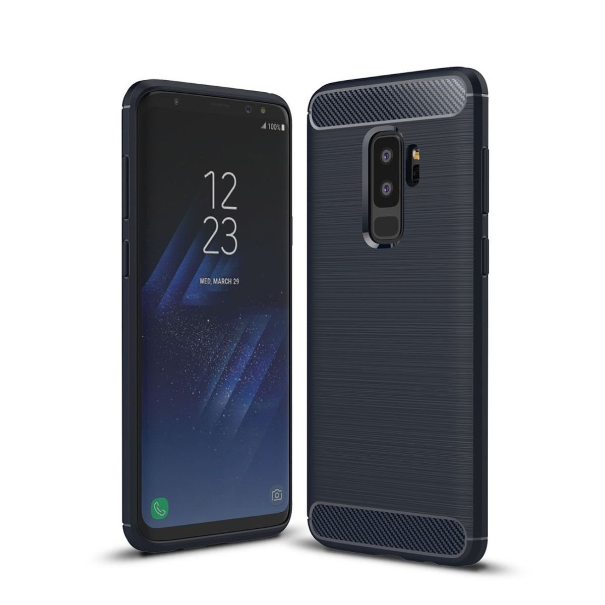 Ochronne etui na telefon Samsung Galaxy S9 Plus Case Cover Carbon Optics Blue