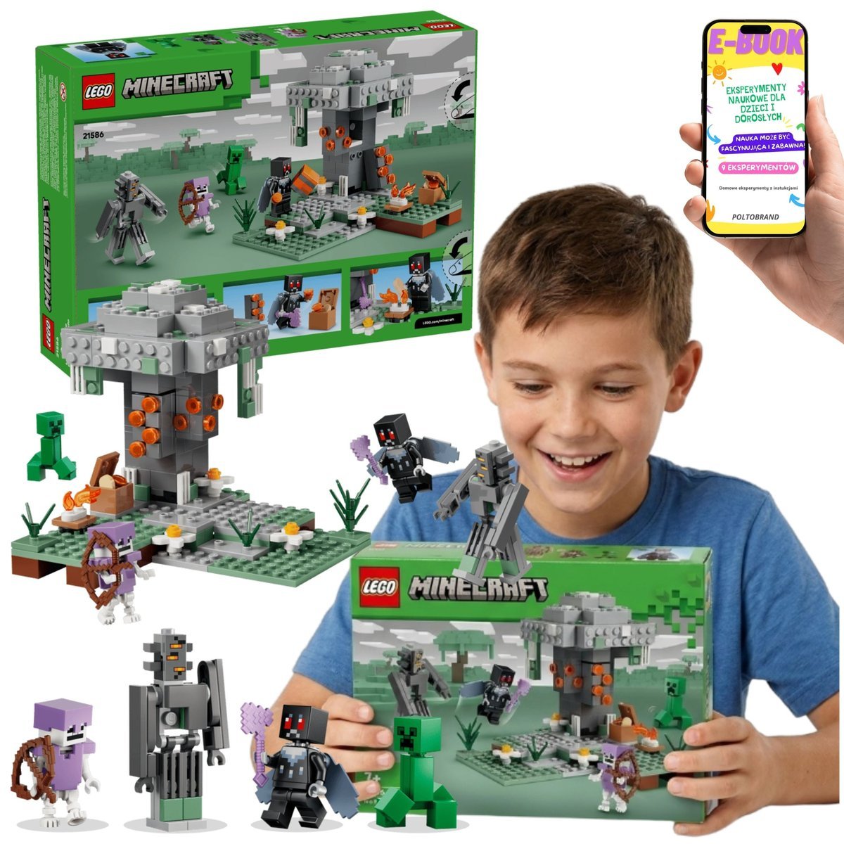 KLOCKI LEGO MINECRAFT Blady Ogród 21586 Creeper Szkielet Prezent Dla Chłopca + E-BOOK