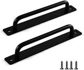 Zawiasy, okucia i inne akcesoria - (Czarne, 212 mm) Zestaw 2 wytrzymałych klamek do drzwi ze stopu aluminium do drzwi wewnętrznych i zewnętrznych, do stodoły ... - miniaturka - grafika 1