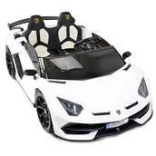 Pojazdy elektryczne dla dzieci - Import SUPER-TOYS LICENCJONOWANY LAMBORGHINI AVENTADOR SVJ DLA 2 DZIECI FUNKCJA DRIFTU MIĘKKIE SIEDZENIE MIĘKKIE KOŁA/SX2028 SX-2028-BIAŁY - miniaturka - grafika 1