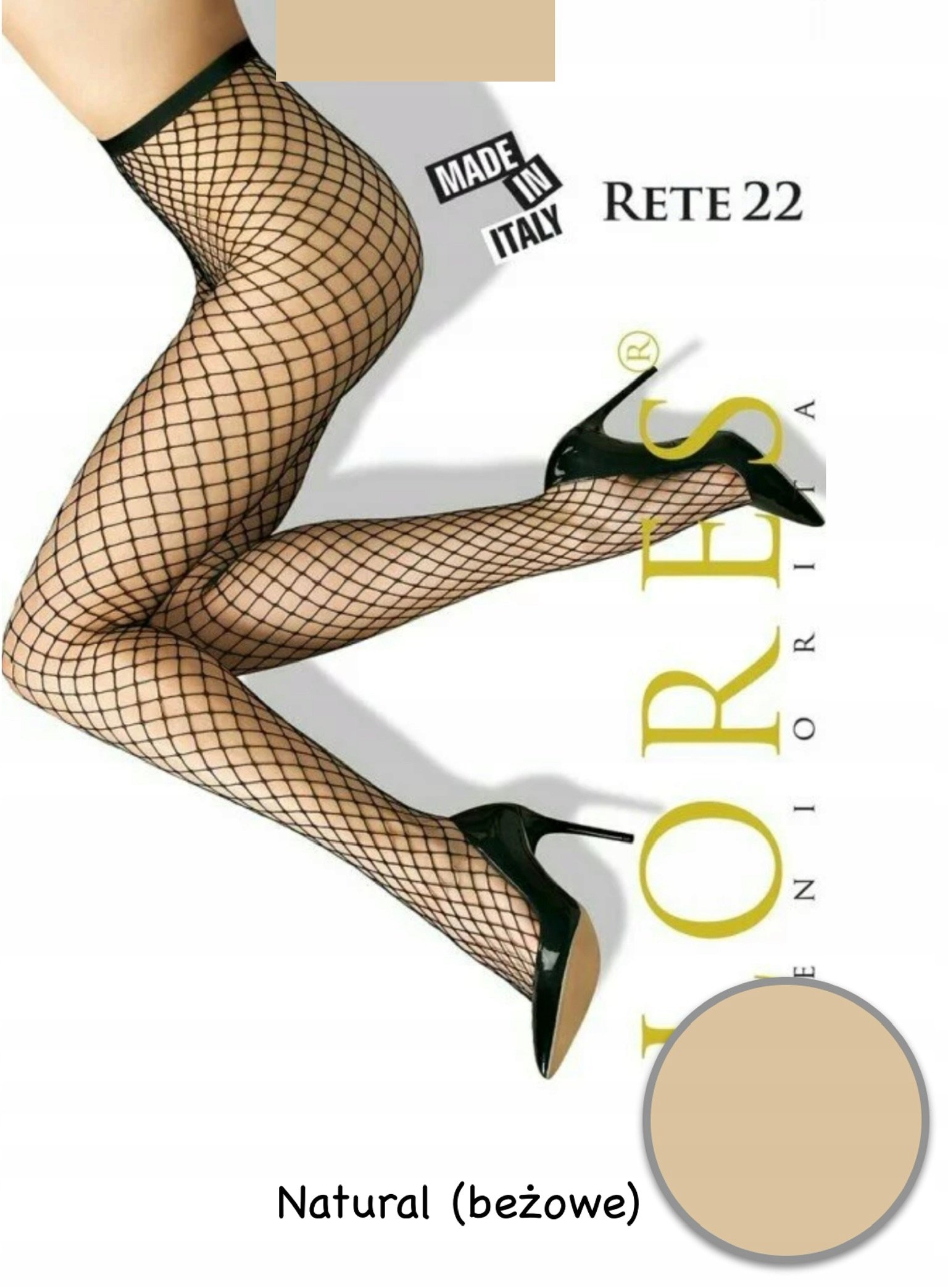 Rajstopy Kabaretki Lores Rete 22 Natural beż 1/2