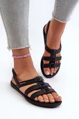 Sandały damskie - Płaskie Sandały Damskie 83516 Ipanema Style Sandal Fem Czarne-39 - miniaturka - grafika 1