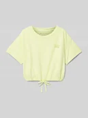 Koszulki dla dziewczynek - T-shirt o kroju relaxed fit z czystej bawełny z nadrukiem z napisem - miniaturka - grafika 1