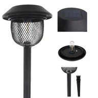 Lampy ogrodowe - Forever Light Lampa solarna LED SUNARI FLS-30 Słupek stalowy 2 czarny - miniaturka - grafika 1