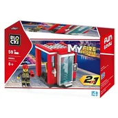 Klocki - Icom Blocki Straż pożarna 2w1 59 elementów KB0853 - miniaturka - grafika 1