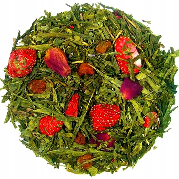 Herbata Zielona Sencha Truskawki w szampanie 1kg