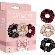 Ozdoby do włosów - Cat&Cat Zestaw Zestaw jedwabnych gumek, 3 szt. - miniaturka - grafika 1