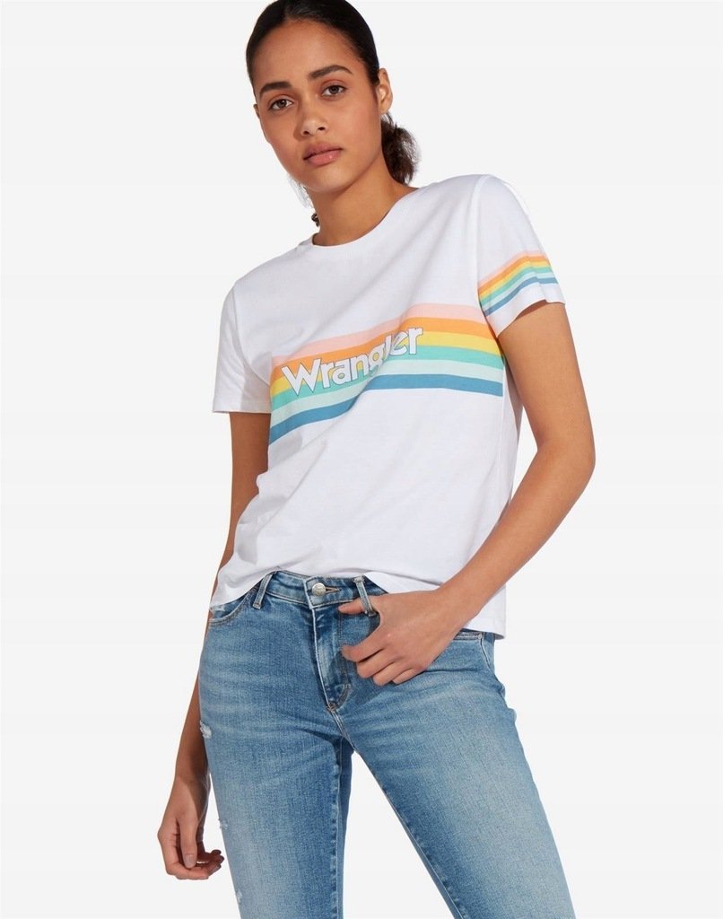 Damska koszulka t-shirt Wrangler RAINBOW TEE XS