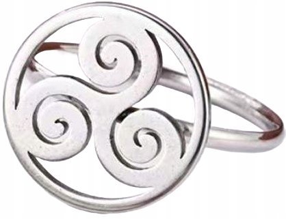 Srebrny Pierścionek Celtycki Triskelion Elegancki Modny Stal Szlachetna