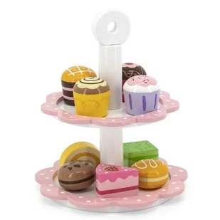 VIGA Toys Drewniana Patera z babeczkami i ciastami - Zabawki AGD - miniaturka - grafika 1