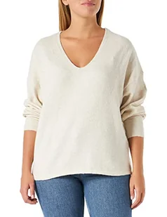 Vero Moda Damska bluzka Vmdoffy Ls z dekoltem w serek Ga Boo sweter, Brzoza/detale: melanż, XL - Bluzki damskie - miniaturka - grafika 1