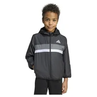 Kurtki i płaszcze dla chłopców - adidas Uniseks - dzieci TIBERIO WINDBREAKER, black/grey four/white, 11-12 Years - miniaturka - grafika 1