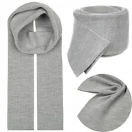 Apaszki i szaliki męskie - MĘSKI SZARY SZAL KLASYCZNY SZALIK JESIENNY ZIMOWY UNISEX 180x22cm - miniaturka - grafika 1