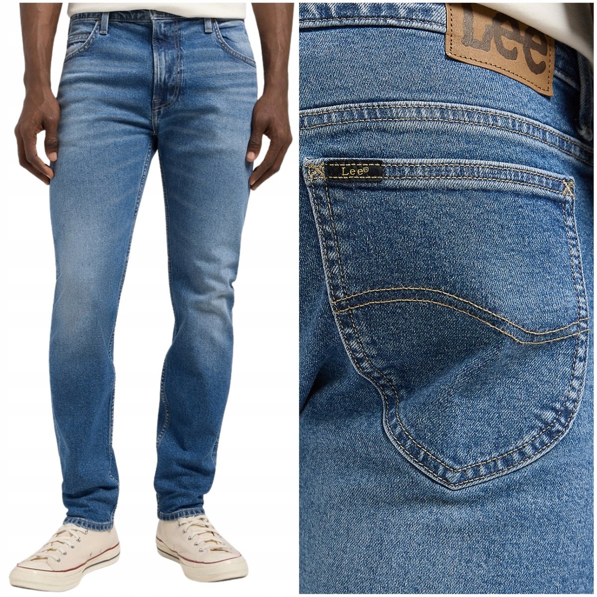 Lee Rider slim straight Blue Jay lekko dopasowane spodnie jeansowe W36 L32